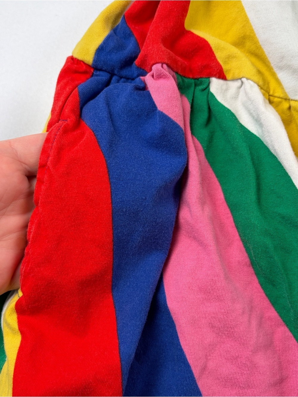 Mini Boden 5-6Y Striped Rainbow Heart Pocket Dress - Picture 4 of 9